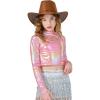 imageLOLANTA Metallic Dance Tops for Girls Long Sleeve Cropped Y2K Top Shiny Disco Streetwear Rave Party Festivals CostumesPink