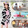 imageLOLANTA Boys Girls Hooded Flannel Bathrobes Kids Soft Sleepwear Animal Dressing Gown Festivals Birthday GiftCow