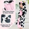 imageLOLANTA Boys Girls Hooded Flannel Bathrobes Kids Soft Sleepwear Animal Dressing Gown Festivals Birthday GiftCow
