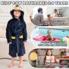 imageLOLANTA Boys Girls Hooded Flannel Bathrobes Kids Soft Sleepwear Animal Dressing Gown Festivals Birthday GiftPenguin