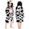 imageLOLANTA Boys Girls Hooded Flannel Bathrobes Kids Soft Sleepwear Animal Dressing Gown Festivals Birthday GiftCow