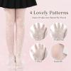 imageLOLANTA Girls Sheer Tights 2 Pack Heart Polka Dot Patterned Stockings Kids Soft Lightweight Stretchy Pantyhose 311YearsWhite Butterfly  White Flower