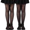 imageLOLANTA Girls Sheer Tights 2 Pack Heart Polka Dot Patterned Stockings Kids Soft Lightweight Stretchy Pantyhose 311YearsBlack Heart  Black Polkadot