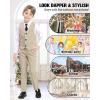 image:imageLOLANTA 4Pcs Boys Formal Suit Kids Tuxedo Vest for Wedding Birthday Party Dress Suits with Shirt and Tie for 313 YearsKhaki