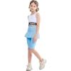 image:imageLOLANTA Girls Knee Length Leggings with Skirt Summer Shorts Capri Kids Casual Sports Skorts