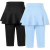 image:imageLOLANTA Girls Knee Length Leggings with Skirt Summer Shorts Capri Kids Casual Sports Skorts