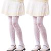 image:imageLOLANTA Girls Stockings 12 Pack Sparkle Tights Kids Stretchy Rhinestone Glitter Seethrough Pantyhose for 612YWhite