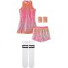 image:imageLOLANTA Girls Sequins Dance Clothes Dress 412 Yrs Sparkle Hip Hop Jazz Dance Outfit Sleeveless Top and ShortsMagic Pink