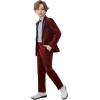 image:imageLOLANTA 4Pcs Boys Suits Shiny Performance Tuxedo Kids Glitter Blazer and Pants with Shirt for Christmas Wedding 512 YearsBurgundy