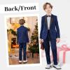 image:imageLOLANTA 4Pcs Boys Suits Shiny Performance Tuxedo Kids Glitter Blazer and Pants with Shirt for Christmas Wedding 512 YearsRoyal Blue