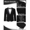 image:imageLOLANTA Boys 4 Piece Velvet Suit Formal Tuxedo Kids Slim Fit Blazer Dress Shirt Pants Outfit with Bow TieBlack Peak Lapel