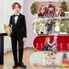 image:imageLOLANTA Boys 4 Piece Velvet Suit Formal Tuxedo Kids Slim Fit Blazer Dress Shirt Pants Outfit with Bow TieBlack Peak Lapel