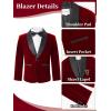 image:imageLOLANTA Boys 4 Piece Velvet Suit Formal Tuxedo Kids Slim Fit Blazer Dress Shirt Pants Outfit with Bow TieRed Shawl Lapel