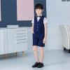 image:imageLOLANTA Boys 4PCs Summer Suits Short Suit Set for Wedding Ring Bearer Outfits Dress Clothes Vest Shirt Shorts Bow TieNavy