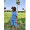 image:imageLOLANTA Boys 4PCs Summer Suits Short Suit Set for Wedding Ring Bearer Outfits Dress Clothes Vest Shirt Shorts Bow TieSolid Blue