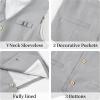 image:imageLOLANTA Boys Linen Suit Dress Clothes Kids Graduation Wedding Outfit 4 Piece Shirt Vest Pants Set with Bow TieGrey
