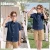 image:imageLOLANTA Boys Uniform Shirt Kids Short Sleeve Button Down Shirts Dress Outfits Summer Top for School WeddingNavy