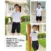 image:imageLOLANTA Boys Uniform Shirt Kids Short Sleeve Button Down Shirts Dress Outfits Summer Top for School WeddingWhite