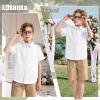 image:imageLOLANTA Boys Uniform Shirt Kids Short Sleeve Button Down Shirts Dress Outfits Summer Top for School WeddingWhite