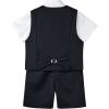 image:imageLOLANTA Short Suit for Boys Summer Wedding Ring Bearer Outfit Graduation 6 Pieces Shirt Vest Shorts SetBlack
