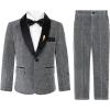image:imageLOLANTA 4Pcs Boys Suits Shiny Performance Tuxedo Kids Glitter Blazer and Pants with Shirt for Christmas Wedding 512 YearsDarkgrey