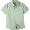 image:imageLOLANTA Boys Uniform Shirt Kids Short Sleeve Button Down Shirts Dress Outfits Summer Top for School WeddingGreen