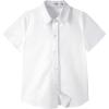 image:imageLOLANTA Boys Uniform Shirt Kids Short Sleeve Button Down Shirts Dress Outfits Summer Top for School WeddingWhite