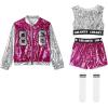 image:imageLOLANTA Girls Sequin Dance Costume Sparkle Hip Hop Jazz Dance Dresses Modern Dancing Outfits 416Rosered