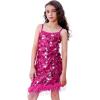 image:imageLOLANTA Girls Sequin Dress Kids Sparkly Gown for Wedding Birthday Party with Spaghetti Strap Detachable Feather HemRosered