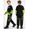 image:imageLOLANTA Hip Hop Dance Outfits for Boys 2 Piece Colorblock Streetwear Y2k Crewneck Long Sleeve Sweatshirt Kids Cargo Pants SetGreen