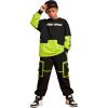 image:imageLOLANTA Hip Hop Dance Outfits for Boys 2 Piece Colorblock Streetwear Y2k Crewneck Long Sleeve Sweatshirt Kids Cargo Pants SetGreen