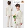 image:imageLOLANTA Boys Linen Suit Slim Fit Kids Lightweight Suit Jacket Pant Set for Family Gatherings Holiday Celebrations SchoolBeige