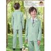 image:imageLOLANTA Boys Linen Suit Slim Fit Kids Lightweight Suit Jacket Pant Set for Family Gatherings Holiday Celebrations SchoolDill Green