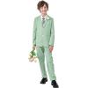 image:imageLOLANTA Boys Linen Suit Slim Fit Kids Lightweight Suit Jacket Pant Set for Family Gatherings Holiday Celebrations SchoolDill Green