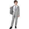 image:imageLOLANTA Boys Linen Suit Slim Fit Kids Lightweight Suit Jacket Pant Set for Family Gatherings Holiday Celebrations SchoolGrey
