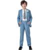 image:imageLOLANTA Boys Linen Suit Slim Fit Kids Lightweight Suit Jacket Pant Set for Family Gatherings Holiday Celebrations SchoolHaze Blue