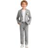 image:imageLOLANTA Boys Linen Suit Slim Fit Kids Lightweight Suit Jacket Pant Set for Family Gatherings Holiday Celebrations SchoolGrey
