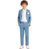 image:imageLOLANTA Boys Linen Suit Slim Fit Kids Lightweight Suit Jacket Pant Set for Family Gatherings Holiday Celebrations SchoolHaze Blue