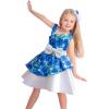 image:imageLOLANTA Flower Dresses for Girls Wedding Birthday Party Dress Stain Floral Princess Midi SundressBlue 56Y