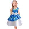 image:imageLOLANTA Flower Dresses for Girls Wedding Birthday Party Dress Stain Floral Princess Midi SundressBlue 56Y