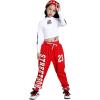 image:imageLOLANTA Kids Girls Dance Outfit Hip Hop Clothes Long Sleeve Pullover Tops Sweatpants Clothing Set