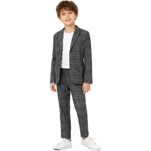 image:imageLOLANTA Boys Casual Suits Wedding Outfits Kids 2 Piece Gentleman Blazer and Pants Set DresswearGrey