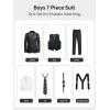 image:imageLOLANTA Boys Formal Suit 7 Piece Ring Bearer Outfit Kids Tuxedo No Tail Gentlman Slim Fit Dress ClothesBlack