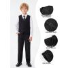 image:imageLOLANTA Boys Formal Suit 7 Piece Ring Bearer Outfit Kids Tuxedo No Tail Gentlman Slim Fit Dress ClothesBlack