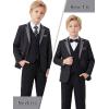image:imageLOLANTA Boys Formal Suit 7 Piece Ring Bearer Outfit Kids Tuxedo No Tail Gentlman Slim Fit Dress ClothesBlack