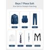 image:imageLOLANTA Boys Formal Suit 7 Piece Ring Bearer Outfit Kids Tuxedo No Tail Gentlman Slim Fit Dress ClothesBlue
