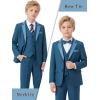 image:imageLOLANTA Boys Formal Suit 7 Piece Ring Bearer Outfit Kids Tuxedo No Tail Gentlman Slim Fit Dress ClothesBlue