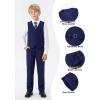 image:imageLOLANTA Boys Formal Suit 7 Piece Ring Bearer Outfit Kids Tuxedo No Tail Gentlman Slim Fit Dress ClothesNavy