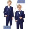 image:imageLOLANTA Boys Formal Suit 7 Piece Ring Bearer Outfit Kids Tuxedo No Tail Gentlman Slim Fit Dress ClothesNavy