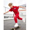 image:imageLOLANTA Boys Girls Jumpsuit Short Sleeve ZipFront Coveralls Kpop Streetwear Hip Hop Dance CostumesRed